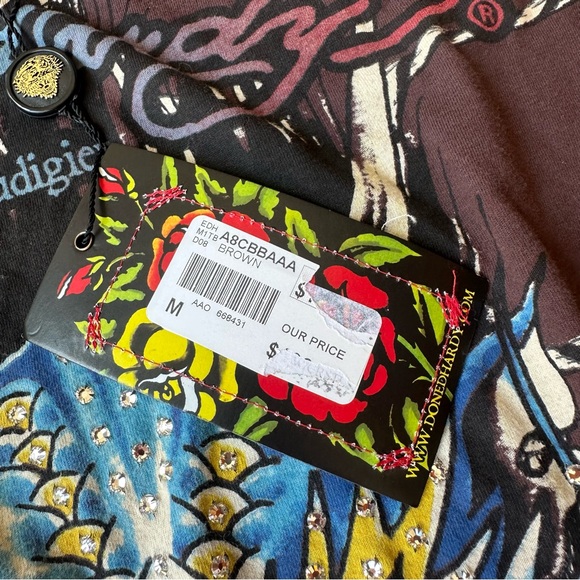 NWT Ed Hardy Tee Shirt with Rhinestones - Picture 4 of 6